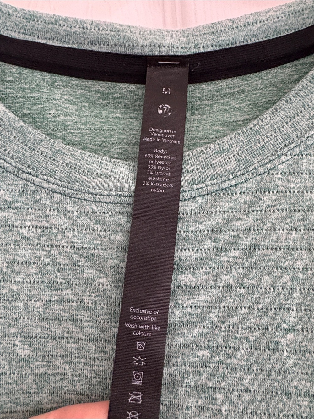 Lululemon Men’s Classic Fit Short sleeve t-shirt Green heathered Size Medium - Picture 2 of 6